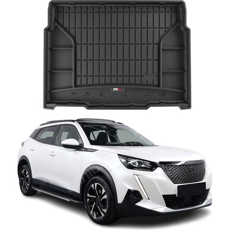 Tapis de Coffre 3D TPE Premium Compatible avec Peugeot 2008 II CUV 2019-2022  Bac de Protection de Coffre Intérieur antidérapant Revêtement de Coffre Bords Hauts pour Voiture Noir (1/5)