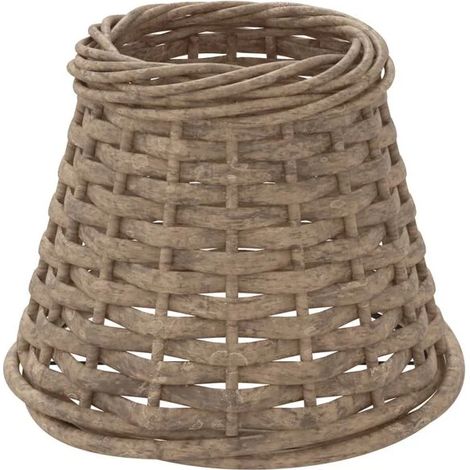 Abat-jour en rotin marron, 15 cm de diamètre et 12 cm de hauteur (1/5)