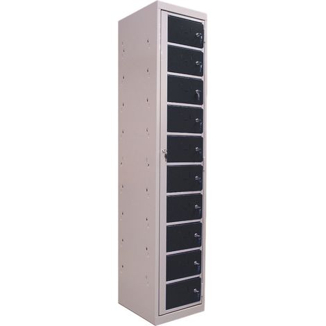 PROVOST - Armoire à linge horizontale Provost - 1 colonne, 10 cases en métal gris (1/4)