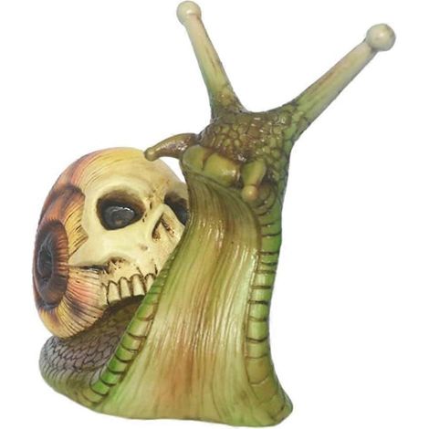 Escargot Crâne d'Halloween, Sculpture de Crâne, Décoration Intérieure en Résine, Décoration Extérieure, Sculpture Art Crâne, Ornement A (1/5)