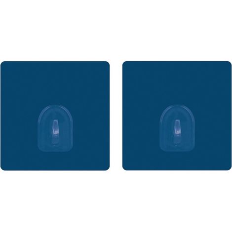 Juego de 2 ganchos de pared adhesivos  azul marino MSV