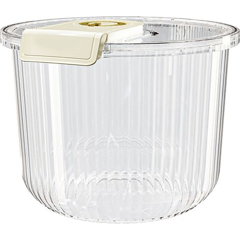 Rice Container Clear Rice Storage Bin Airtight Rice Bucket for Dry Food Grain Flour Soybean Kitchen Pantry Countertop 7.5kg 27.5x21.5x20cm / 10.8x8.5x7.9in