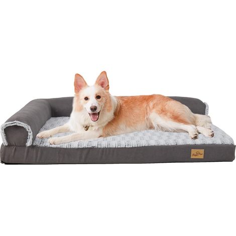 BingoPaw Cama Perro Grande Ortopedica Colchonetas Impermeable Sofa Perros Desenfundable Lavable, 120x90x25cm, XL, Gris