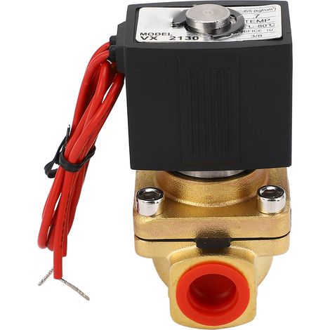 Électrovanne pneumatique à réponse rapide en cuivre, étanchéité parfaite, normalement fermée pour air et huile, G3/8 DC24V (1/5)