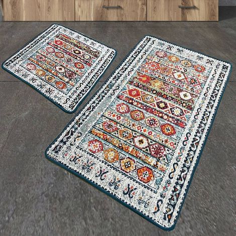 Alfombra de Baño Dyersburg, Lavable a Máquina, 60x100 cm Multicolor (1/5)