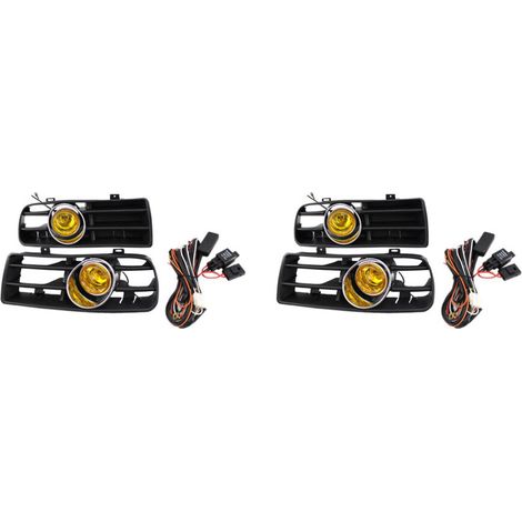 Luces LED antiniebla para la parrilla del parachoques delantero de los modelos MK4 de 1998-2004, con kit de cableado amarillo (2 pares).