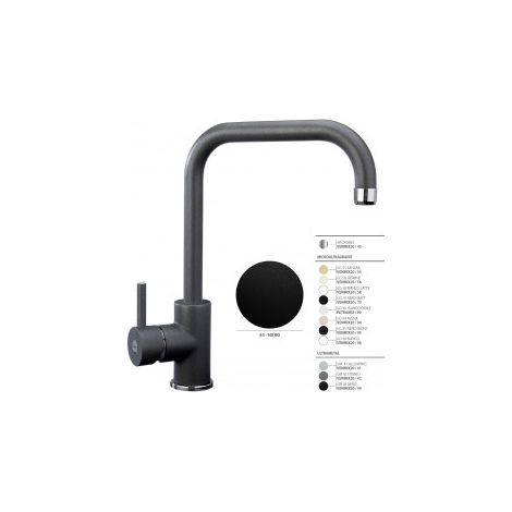 Miscelatore Plados monocomando VENMIX20 con canna tubolare - Nero Metal