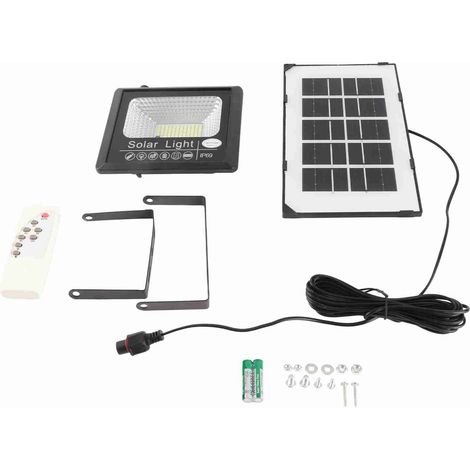 Ortviai Lampadaire Solaire 30 W avec 100 LED, Télécommande, Capteur de Luminosité et Minuterie – Étanche pour Jardin et Extérieur (1/5)