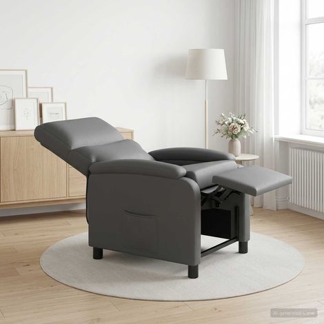 vidaXL Fauteuil inclinable Gris Simili cuir (1/5)