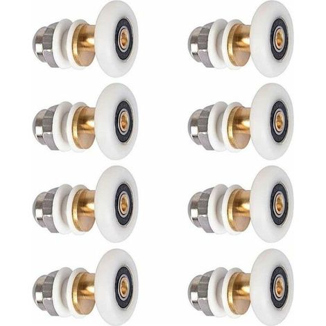 EASYCOMFORT Rouleaux de porte coulissante pour cabine de douche, 8 pièces, roues de rechange diamètre 27mm, poulies pour porte de douche (1/5)