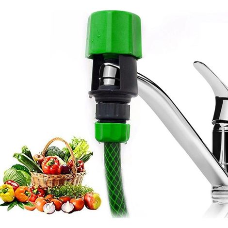 Adaptateur de tuyau d'arrosage pour jardin et cuisine, plastique ABS, vert (1/5)