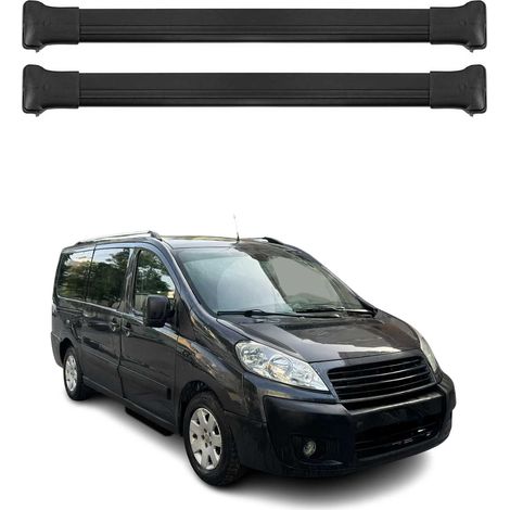 OMAC Barres de toit en aluminium pour Fiat Scudo 2007-2016 – TÜV / DIN 75302:2019 – Charge max 75 kg – 2 barres – Noir (1/4)