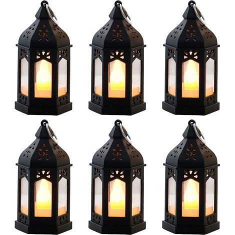 Lot de 6 lampes à pétrole LED rétro – Lampes de table vintage, lumière chaude, sûres et économes en énergie, éclairage d'ambiance pour le Ramadan, les fêtes et la décoration intérieure (1/5)
