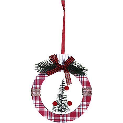 Décorations de sapin de Noël, couronne rouge, décors de scène de Noël (1/2)