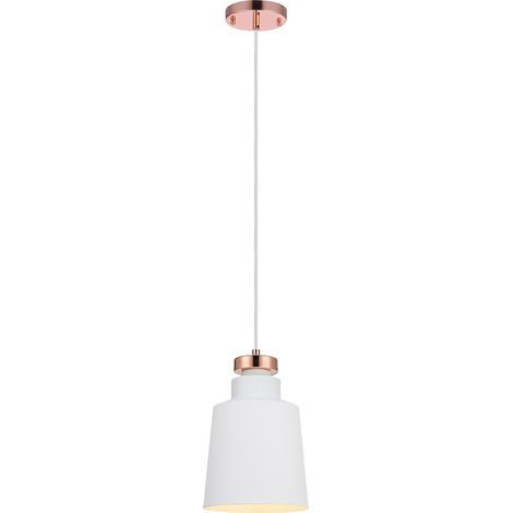 Lámpara LED moderna de techo colgante blanca de Teamson Home VN-L00026-EU (1/4)