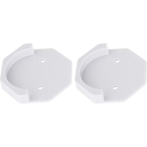 Supports de tringle à rideaux blancs avec fixation ultra-résistante, conception à douille ronde, ABS, 2 pièces pour douche ou (1/5)
