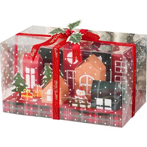 Cajas de cuenta regresiva para Navidad, Casa, Calendarios de Adviento, Cajas de cartón para guardar dulces, Snow Crisp (1/5)