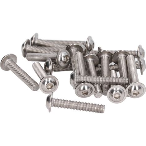50 Vis à tête cylindrique bombée A2-70 Inox, Kit Boulons à Six Pans Creux M8 x 50 mm - Lot de 50 Pièces