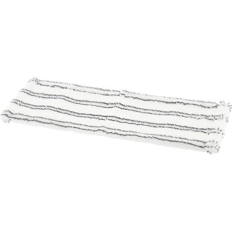 Housse de lavage a rayures desincrustantes pour tete de balai plate - blanc/gris - Tendance (1/3)