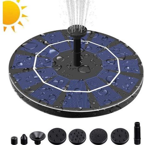 Pompe solaire de fontaine 3,0 W pour bain d'oiseaux avec batterie de secours 3,7 V 1200 mAh (1/5)