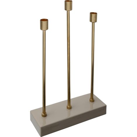 Candelabro Art Deco 325 in ferro taupe e oro (1/3)