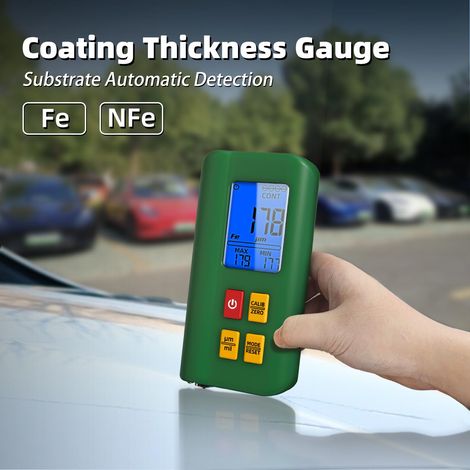 Misuratore di spessore digitale ricaricabile T2 Misuratore di spessore della vernice con triplo display 0-1500µm Fe/NFe Misuratore automatico multi-punto Mini misuratore di spessore per auto, barca, m (1/4)
