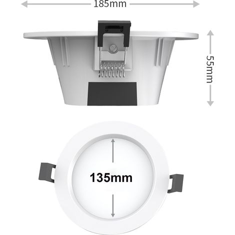 15W RGBW Smart LED-Einbauleuchte, Sprachsteuerung per App, einstellbare Lichtintensität von 2700K bis 6500K, Strahler für Wohnzimmer, Badezimmer, Schlafzimmer, Küche, Flur (1/2)