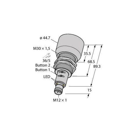 [NEUWERTIG] Turck 1610049 Ultraschall-Reflexionstaster Industrie-Ultraschall Schalter Sensor