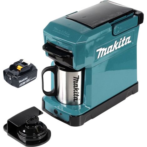 Makita – Cafetière sans fil 12V/18V – 1x batterie 6,0Ah – Réservoir 240ml – Prépare jusqu'à 4 tasses – Idéale pour chantiers et camping (1/5)