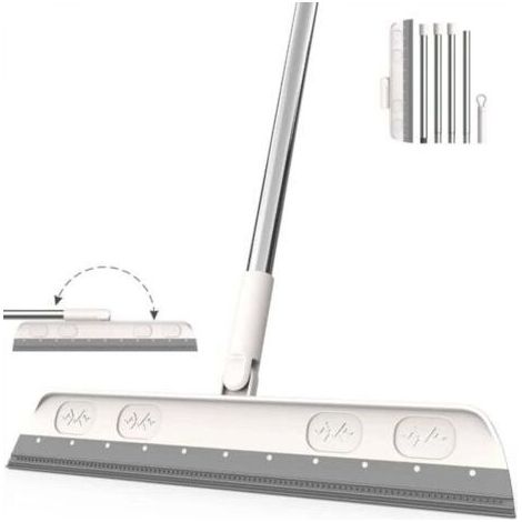 Raclette de sol 120 cm, raclette de douche, manche long, raclette à vitre avec manche, raclette à eau (grise)