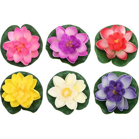 Lotus flottant décoratif pour bassin d'aquarium, fleurs artificielles au design réaliste de lotus pour la décoration de fontaines et de jardins, nénuphar-AquaForge (1/5)