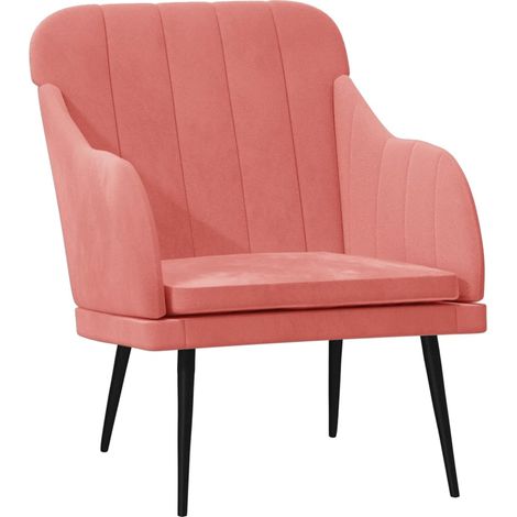 vidaXL Poltrona Rosa 63x76x80 cm Velluto (1/5)