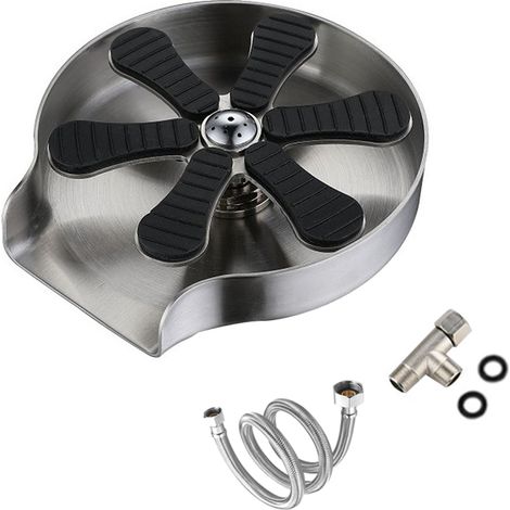 Rince-Verres - Rinceur Pour Évier Cuisine - Adaptateur Robinet 1/2 Pouces - 9 Jets Haute Pression - Compatible Verres, Bouteilles, Tasses - 1 Pièce (1/5)