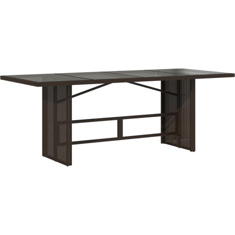 Maison Exclusive - Gartentisch mit Glasplatte Braun 190x80x75 cm