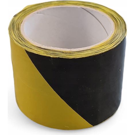 Film de clôture jaune et noir 75×100, ruban de signalisation jaune et noir 100 m
