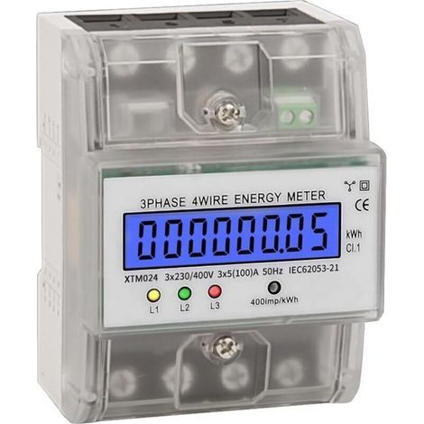 Compteur Électrique Intelligent 5 100A Affichage LCD Numérique Triphasé, Consommation Énergétique pour Sous Comptage (1/4)