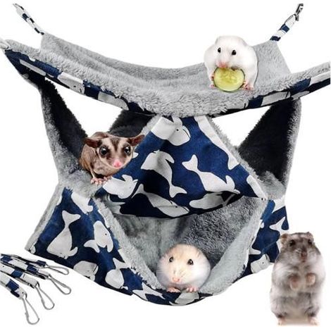 Hamac à 3 couches pour animaux de compagnie, lit suspendu doux pour petits animaux, lit superposé, lit superposé, chaud chinchilla (1/5)