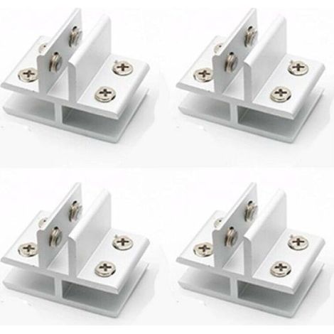 BRAVIX Consoles et taquets pour étagères Lot de 4 pinces en forme de T pour verre sur 3 panneaux latéraux, douches, tables, panneaux de serrage 10-12 mm (1/5)