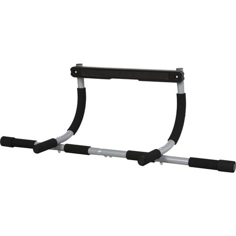 Barra per trazioni multifunzione in acciaio con impugnature in schiuma nera 92x40x17 cm (1/3)