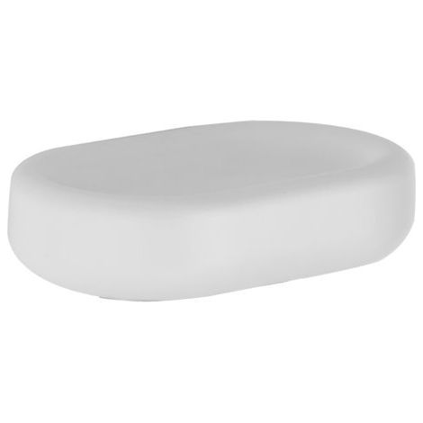 Gessi Goccia porte-savon version sur pied, plat en GRES blanc,