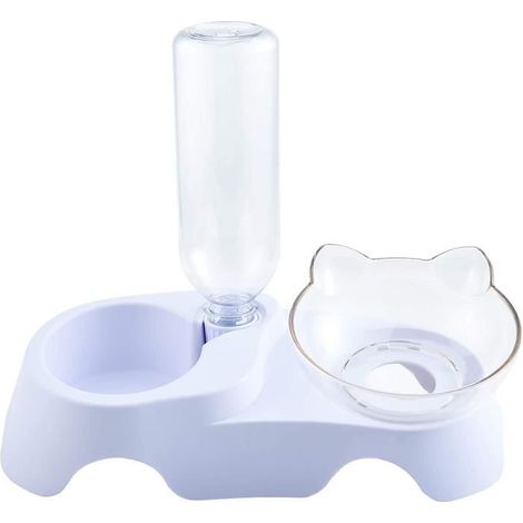 MARSEE Chats Bol de Nourriture avec Support Surélevé, 2 en 1 Distributeur Automatique d\'alimentation Lente pour Chaton Chiot (1/4)