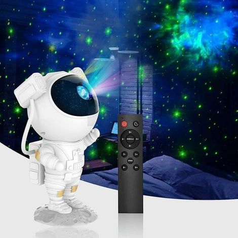 Projecteur de galaxie astronaute, veilleuse ciel étoilé, projecteur de ciel étoilé astronaute avec nébuleuse, minuterie et télécommande (1/4)