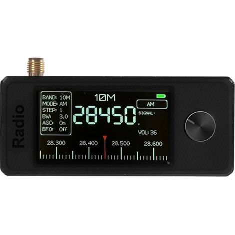 Mini Radio Portable Prenant en Charge la Bande Complète 0,5-108 MHz LSB/USB/AM/FM avec Récepteur de Signal D'Antenne HF/SW/MW/VHF, (1/5)