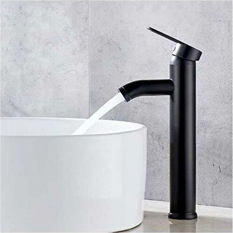 Waschtischarmatur, schwarze Waschbeckenarmatur, hochwertige Armatur, verschleißfeste Waschtischarmatur, geeignet für Innendurchmesser von 32 mm bis 42 mm - Crezuo