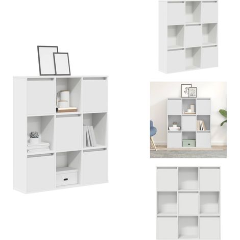 The Living Store Bibliothèque blanc 89x24x101,5 cm bois d'ingénierie - Bibliothèque (1/5)