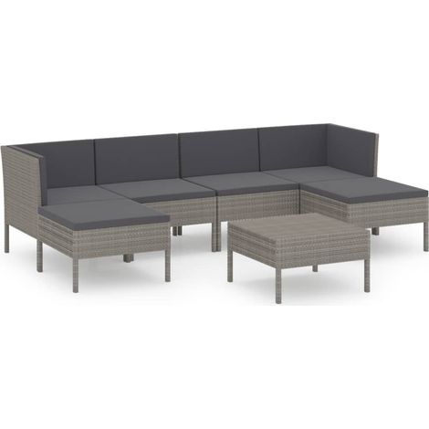 Maison Exclusive - 7-tlg. Garten-Lounge-Set mit Auflagen Poly Rat