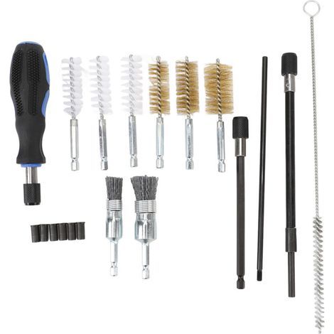 Kit de nettoyage d'injecteurs diesel de 19 pièces, comprenant une brosse universelle pour culasse, convenant à divers véhicules. (1/5)