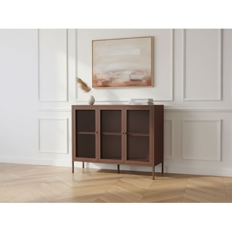 BOBOCHIC - Buffet 3 portes 120 cm CLARA métal édition limitée   Bordeaux