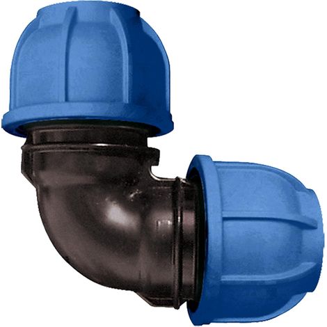 Jardibric – Raccord coude égal pour arrosage enterré – Raccord de compression PN10 – Diamètre 32 mm (Ø32) – Connexion étanche et sécurisée (1/2)