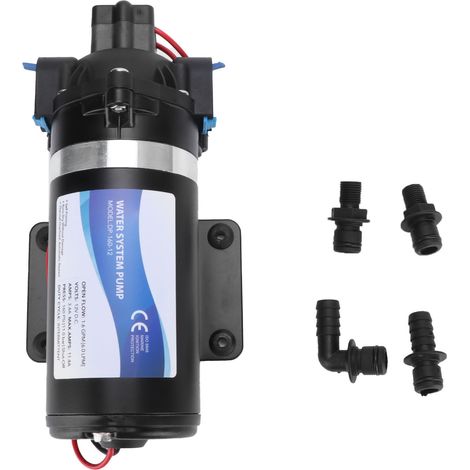 Pompe à diaphragme DC 12V, pulvérisation haute pression électrique pour rouleau de route, purificateur d'eau, voiture (1/5)